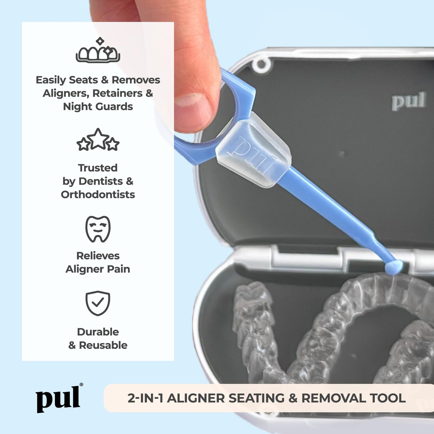 PUL 2-in-1 Clear Aligner Chew Tool & Removal Tool