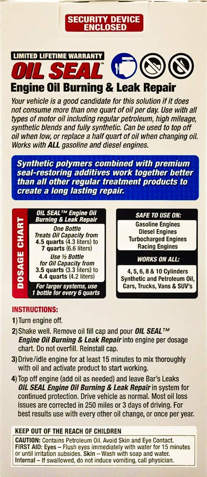Bar's Products OS-1-4PK Oil Seal (Engine Oil Burning/Leak Repair)
